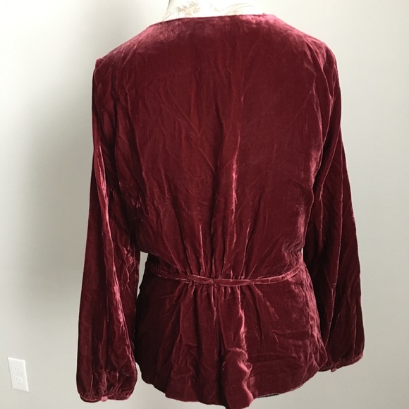 J.CREW Faux-Wrap Top in Drapey Velvet - Picture 7 of 9